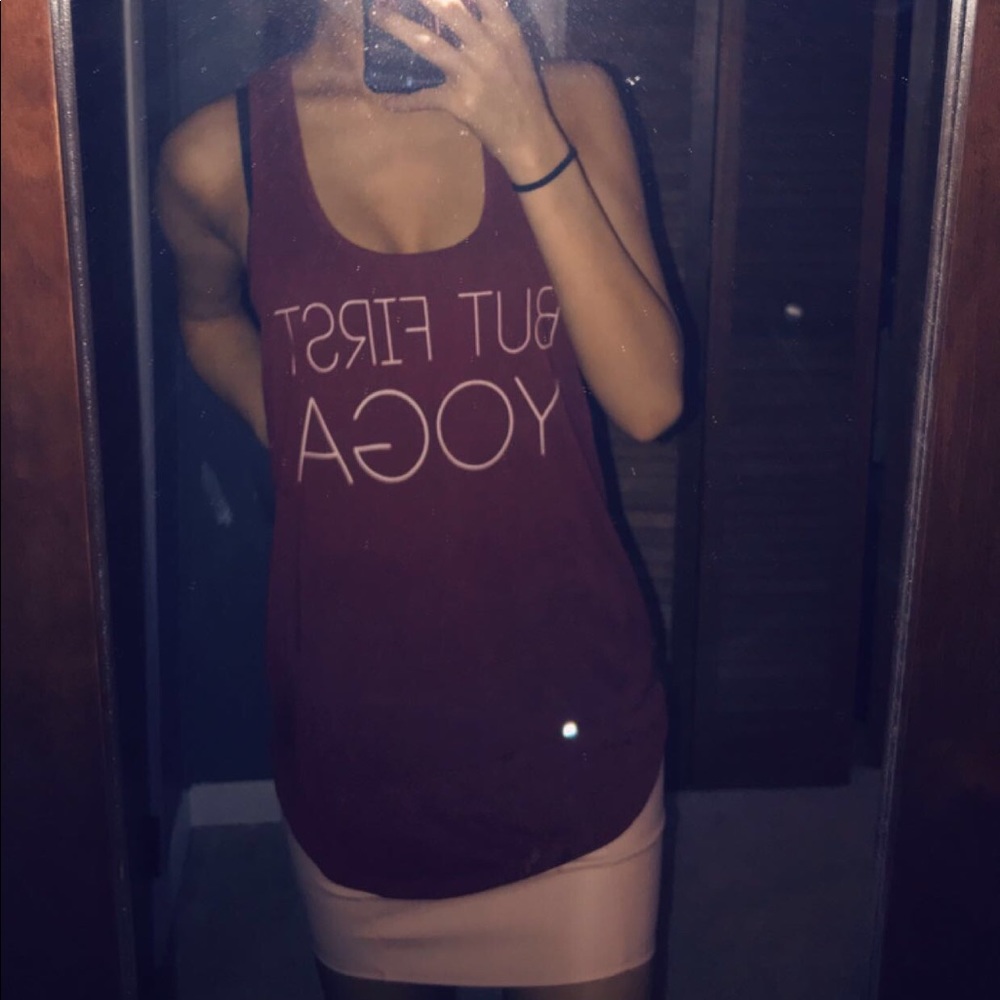 Comfy “BUT FIRST YOGA” Tank w/ Pocket!! SOLD